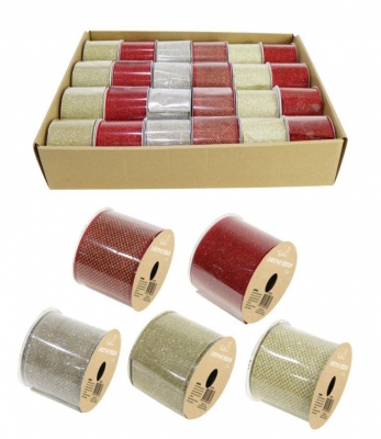 Ribbon Glitter Mesh 63Mm X 2.7M