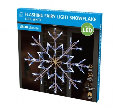 LED Snowflake Silhouette Light White