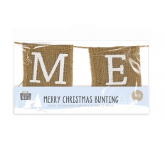 Merry Christmas Hessian Bunting 2m