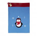 Deluxe Plush Blue Penguin Christmas Sack 50cm X 70cm