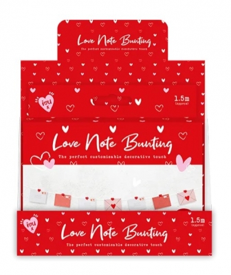 Valentine's Customisable Love Note Bunting 1.5m