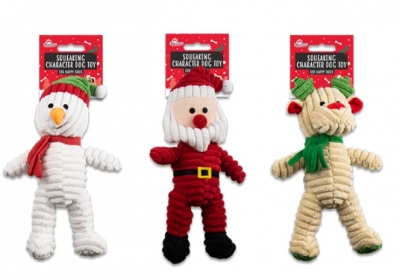 Squeaking Christmas Character Dog Toy