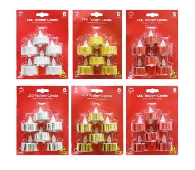 Christmas LED Tealight Candles 6 Pack