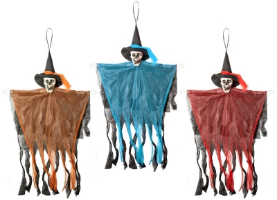 Hanging Skeleton Decoration With Light Up Eyes 3 Colours