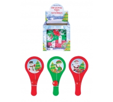 Christmas 12cm Paddle Bat & Ball X 96pcs (17P Each)