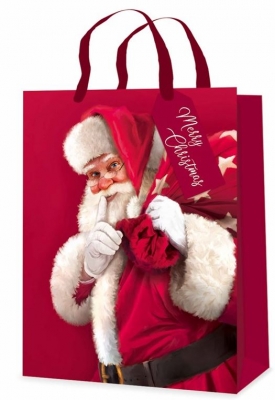 Christmas Gift Bag Traditional Santa Large ( 26 X 32 X 12cm)