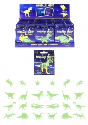 Glow in the Dark Dinosaur Shape Stickers 24 Pack