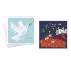 Cards Christmas Sq Religious 10Pk