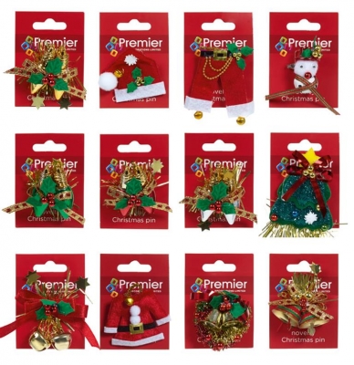 Christmas Decorative Pins ( Various Designs )