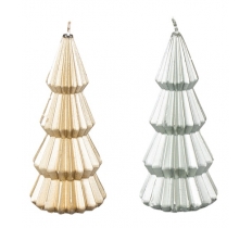 Christmas Metallic Tree Candle 17cm