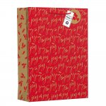 Christmas Red Kraft Text Ex Large Bag