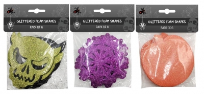 Glitter Foam Shapes 6 Pack ( Assorted Designs )