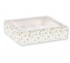 Christmas Holly Print Cup Cake Box ( 12 Cupcakes )