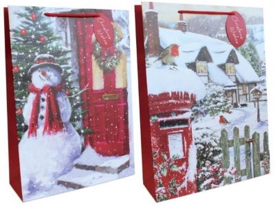 Gift Bag Christmas Trad Scenes Ex Large ( 32 X 44 X 11cm)