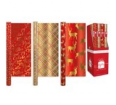 Wrap Paper 1.5m Foil Christmas Traditional 3 Design