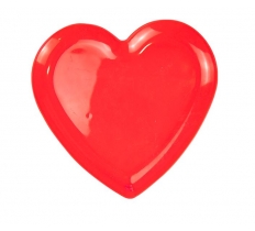 VALENTINE'S DAY RED PLASTIC HEART PLATE