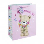 MOTHER'S DAY CUTE BEAR AND FLOWERS LARGE BAG