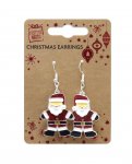 Metal Santa Dangly Earrings