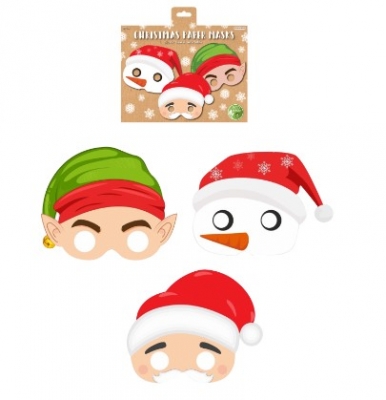 Christmas Paper Masks (3 Assorted Designs)