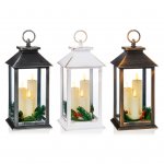 Triple Candle Lantern 27cm ( Assorted Colours )