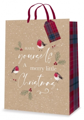 Gift Bag Christmas Kraft Text Extra Large ( 32 X 44 X 11cm)