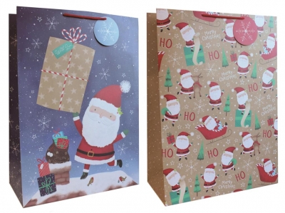 Gift Bag Christmas Santa/Santa Pattern Jumbo (40.5 X 55.8 X 20.5