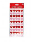 VALENTINE'S DAY GLITTER HEART STICKERS 50PK