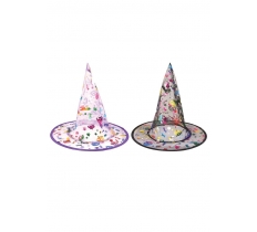 Child Witch Multi Colour Hat ( Assorted Designs )