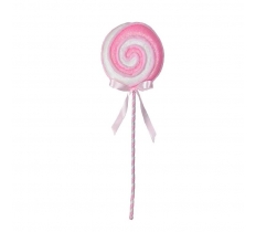 Christmas Lux Swirl Lolly Pink And White 43cm