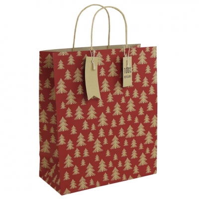 Christmas Kraft Red Christmas Tree Large Bag ( 265Mm X 330Mm X 1