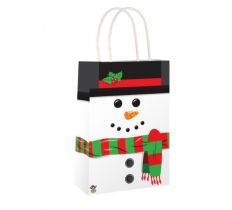 Snowman Christmas Paper Bag with Handles (16 x 22 x 8cm)