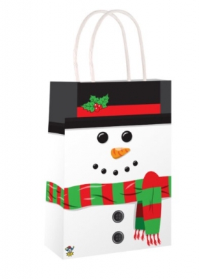 Snowman Christmas Paper Bag with Handles (16 x 22 x 8cm)