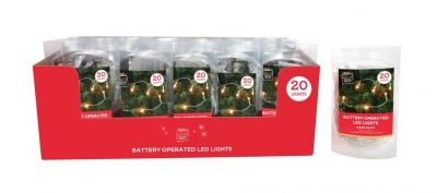 Christmas Warm White LED String Lights ( 20 Lights )