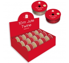Jute Twine Red & Natural Cord 10m