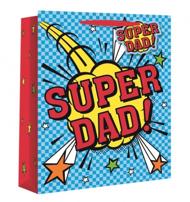 SUPER DAD EXTRA LARGE WIDE GIFT BAG