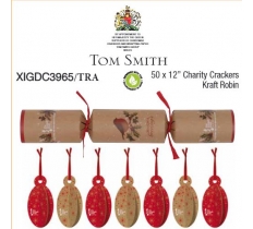 Christmas Crackers 12" x 50 Robin Charity ( 54p Each )