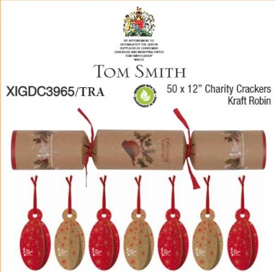 Christmas Crackers 12" x 50 Robin Charity ( 54p Each )