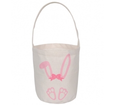 EASTER COTTON BUCKET WITH GREEN BUNNY