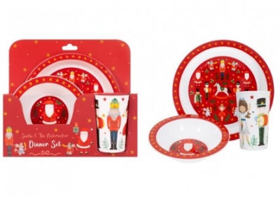 Christmas Santa & The Nutcracker Kids Pp Dinner Set