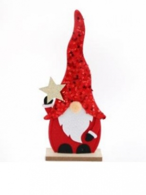 Christmas Santa With Sequin Hat Decoration Small