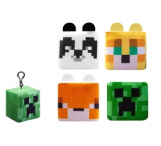 Minecraft Plush Cube Clip On 8cm 4 Assorted