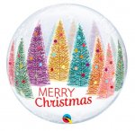 Christmas 22" Trees & Snowflakes Bubble Balloon