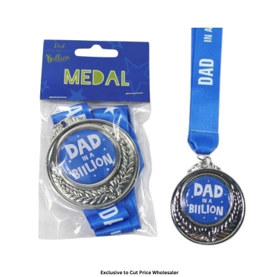 Dad In A Billion Medal ( 6.5cm )