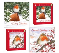 Square Traditional Robins 12 cards