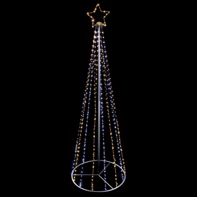 Black Pin Wire Pyramid Tree 2.1m