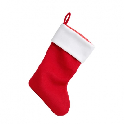 Deluxe Plush Plain Red Stocking 40cm X 25cm