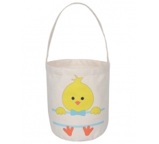 EASTER COTTON BUCKET WITH GREEN BUNNY