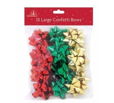 Christmas 18 Large Confetti Traditional Bows