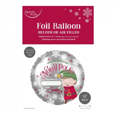 Christmas 18" Elf Arrival Foil Balloon