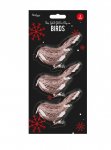 Rose Gold Glittered Clip-On Bird Decorations - 3 Pack